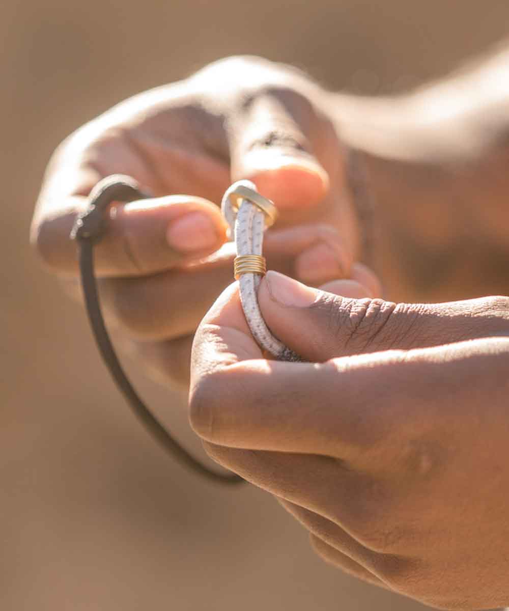 climbing bracelet that is worn by a rock climber
