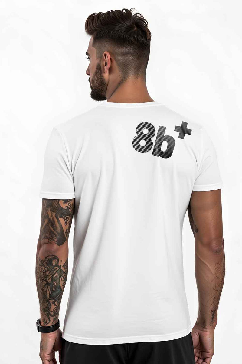 Shredded Tee White – Clean Climbing Style in Organic Cotton – 8BPLUS