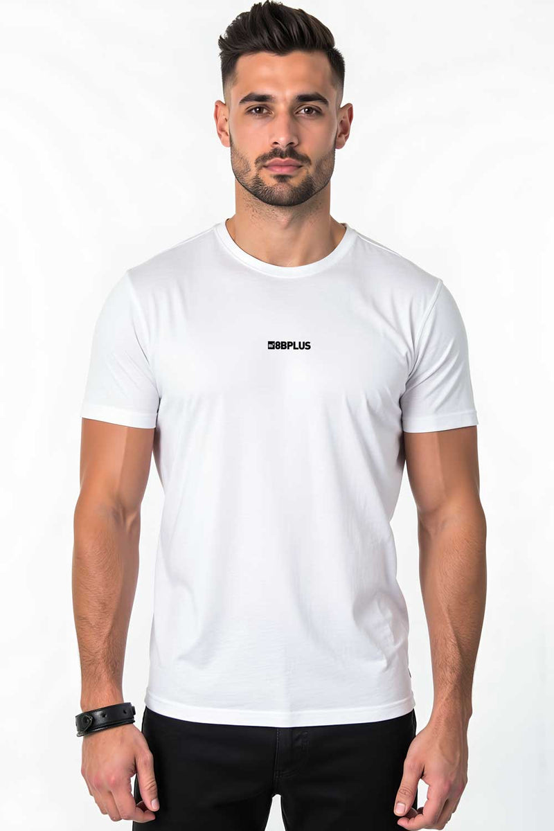 Tシャツ・カットソー AECA WHITE BIG LOGO SWEATSHIRTBLACKWHITE AWCMFWBDTSSSO001C0B 8BPLUS Logo Tee White – Bold Organic Cotton Tee for Climbers