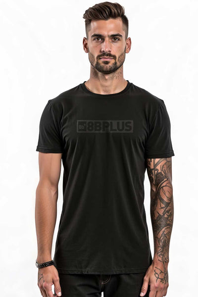 8BPLUS Brand Tee Black – Organic Cotton Climbing T-Shirt
